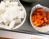 レンジで大根人参玉ねぎしらたきのうま煮作り方1写真