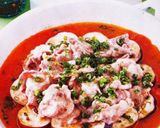 豚肉となすびトマトドレッシング蒸し作り方4写真