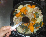 かぼちゃ豚肉の煮物♪簡単生姜風味作り方12写真