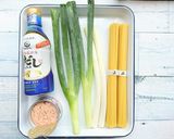 長ねぎだししょうゆパスタ作り方1写真