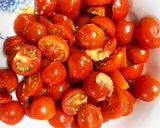 レンジなすと鶏胸肉重ねトマトマヨ黒酢あん作り方3写真