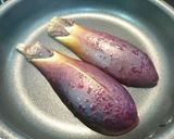 ナス蒸し焼き♥️センター切込み旨味肉詰め作り方6写真