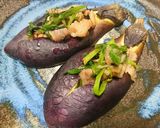 ナス蒸し焼き♥️センター切込み旨味肉詰め作り方9写真