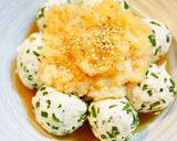 ✿生姜風味☆鶏団子のおろしポン酢のせ✿作り方5写真