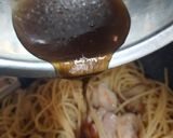 舞茸と鶏もも肉の和風パスタ作り方5写真