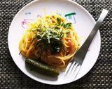 塩辛と卵のスパゲティ作り方11写真