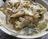 鶏肉の雑炊風ネギ生姜スープ作り方10写真