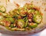 夏の食材！無農薬生オクラの梅おかか和え☆作り方3写真