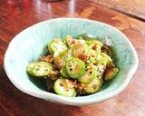 夏の食材！無農薬生オクラの梅おかか和え☆作り方4写真