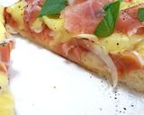 生ハムとバジルのオニオン ピザトースト風作り方4写真