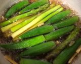 本格、夏野菜で煮浸し☆オクラとアスパラ作り方4写真