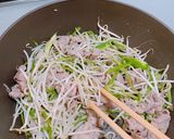 細もやしとピーマン牛肉の炒め物作り方3写真