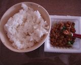 納豆,お茶（お湯）掛けごはん作り方1写真
