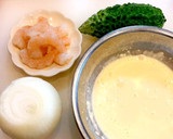 エビとゴーヤのかき揚げ *☻*作り方1写真