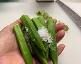 アイラップで簡単☆オクラの塩昆布ナムル作り方1写真