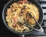具沢山カルボナーラ風、和パスタ作り方8写真