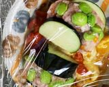レンジトマト卵炒めなすとひき肉の重ね蒸し作り方14写真