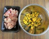 かぼちゃと鶏の炊き込みご飯作り方2写真