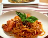 シンプル！ベーコンのトマトソースパスタ作り方5写真