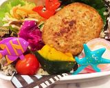 中学生　簡単ハンバーグ弁当　夏弁当作り方4写真