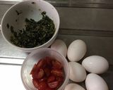 ほうれん草胡麻和えリメイク卵炒め作り方1写真