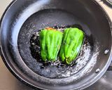 キーマカレーでピーマンの肉詰めチーズ焼き作り方3写真