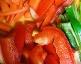 アスパラ＆パプリカとキノコの野菜だけ炒め作り方1写真