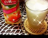 カルピス完熟白桃牛乳水割りジュース作り方27写真