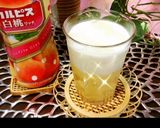 カルピス完熟白桃牛乳水割りジュース作り方30写真
