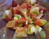 簡単 小鉢!トマトの塩昆布和え作り方1写真