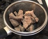 ゴマ風味 新牛蒡と牛角切りの柔らか佃煮作り方3写真