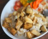 テンペとエリンギの玄米のっけご飯作り方5写真