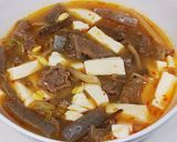 牛スジと豆腐のピリ辛味噌スープ作り方14写真