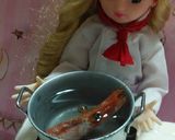 リカちゃんサイズ♡野球シリꕤ海老の赤だし作り方2写真