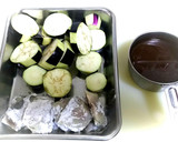鯖と茄子とアスパラのオイスターソース作り方1写真