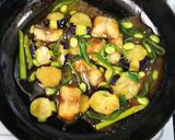 鯖と茄子とアスパラのオイスターソース作り方3写真