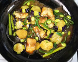 鯖と茄子とアスパラのオイスターソース作り方3写真