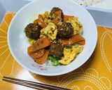柿酢のミートボール丼作り方10写真