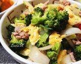 ブロッコリーと豚肉の卵ふわり炒め作り方7写真