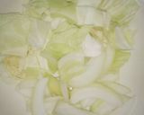 簡単野菜炒め。鶏むね肉、玉ねぎ、キャベツ作り方1写真