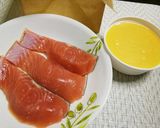 我が家のご馳走鮭のレモンカード焼き♪作り方1写真