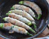 肉巻きオクラのきび酢照り焼き作り方3写真