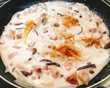きのことチキンの和風クリームパスタ作り方9写真