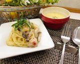 きのことチキンの和風クリームパスタ作り方11写真