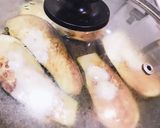 簡単おつまみ＊ブルーチーズ乗せ茄子ボート作り方3写真