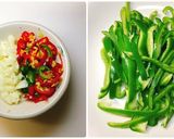 タイ中華　カリカリ豚の青椒肉絲風作り方1写真
