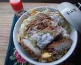 たまご2コでとじた、かつ丼作り方4写真