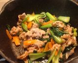 青梗菜と豚肉の炒め物作り方5写真