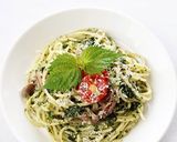 大葉ジェノベーゼで簡単【大葉ソースパスタ作り方3写真