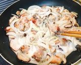 きのことチキンの和風クリームパスタ作り方8写真